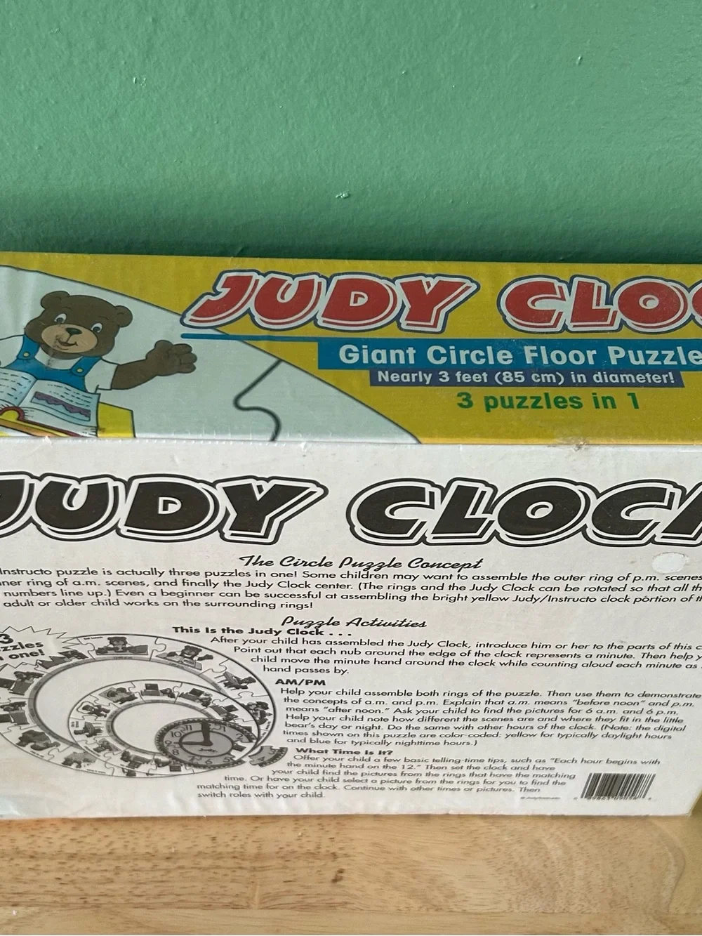 Judy Clock Giant Circle Floor Puzzle - Yellow Educational Time Toy